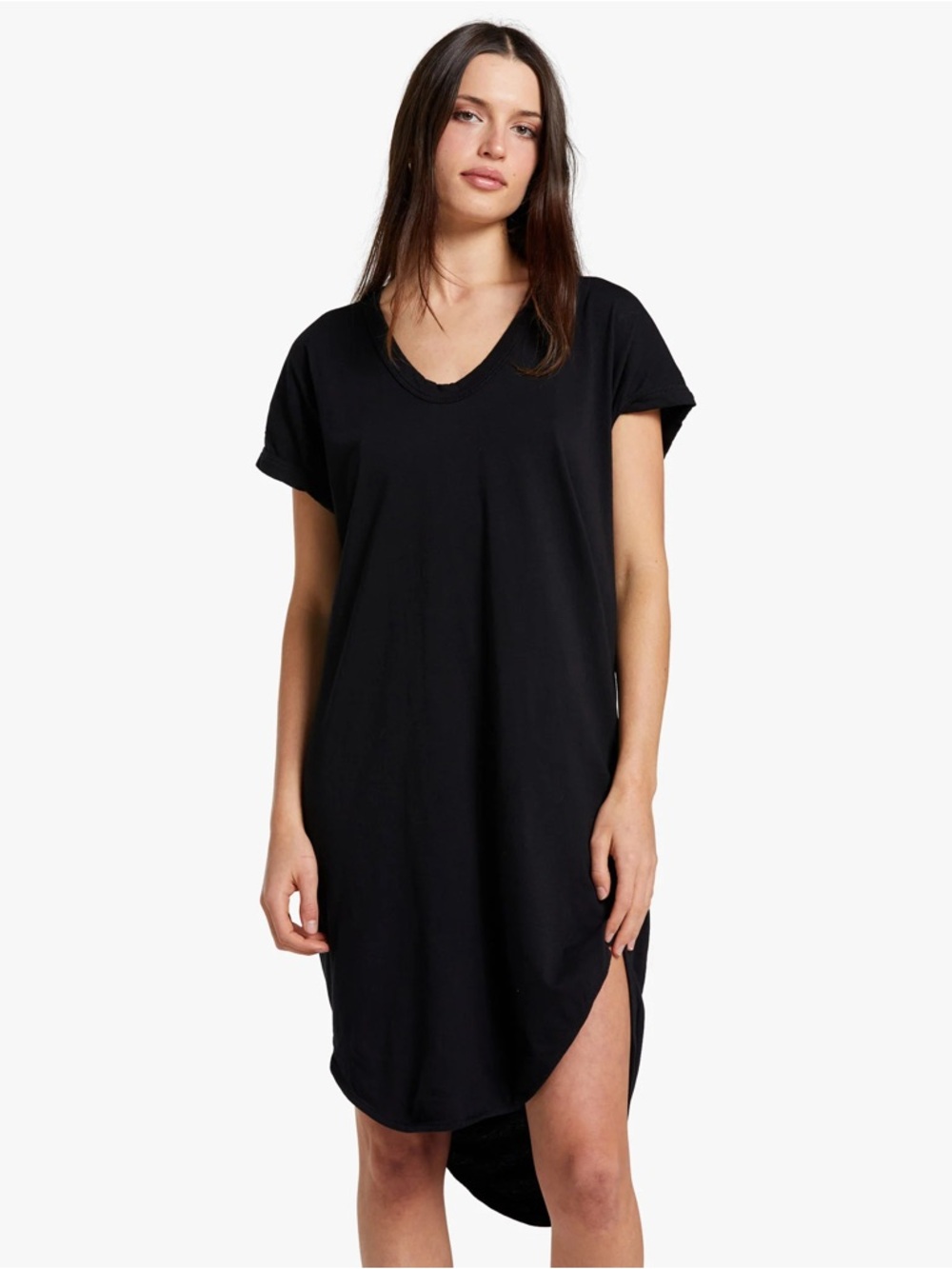 Bassike Womens Boxy T Shirt Dress With Tail II Black Womens Size M